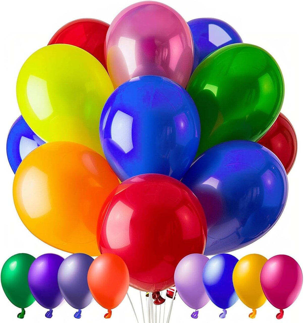100 PCS Balloons, 12 Inch Assorted Colors Balloon & 10 Kinds of Color Balloons, Latex Baloons Bulk for Birthday, Baby Shower, Wedding, Family Party.